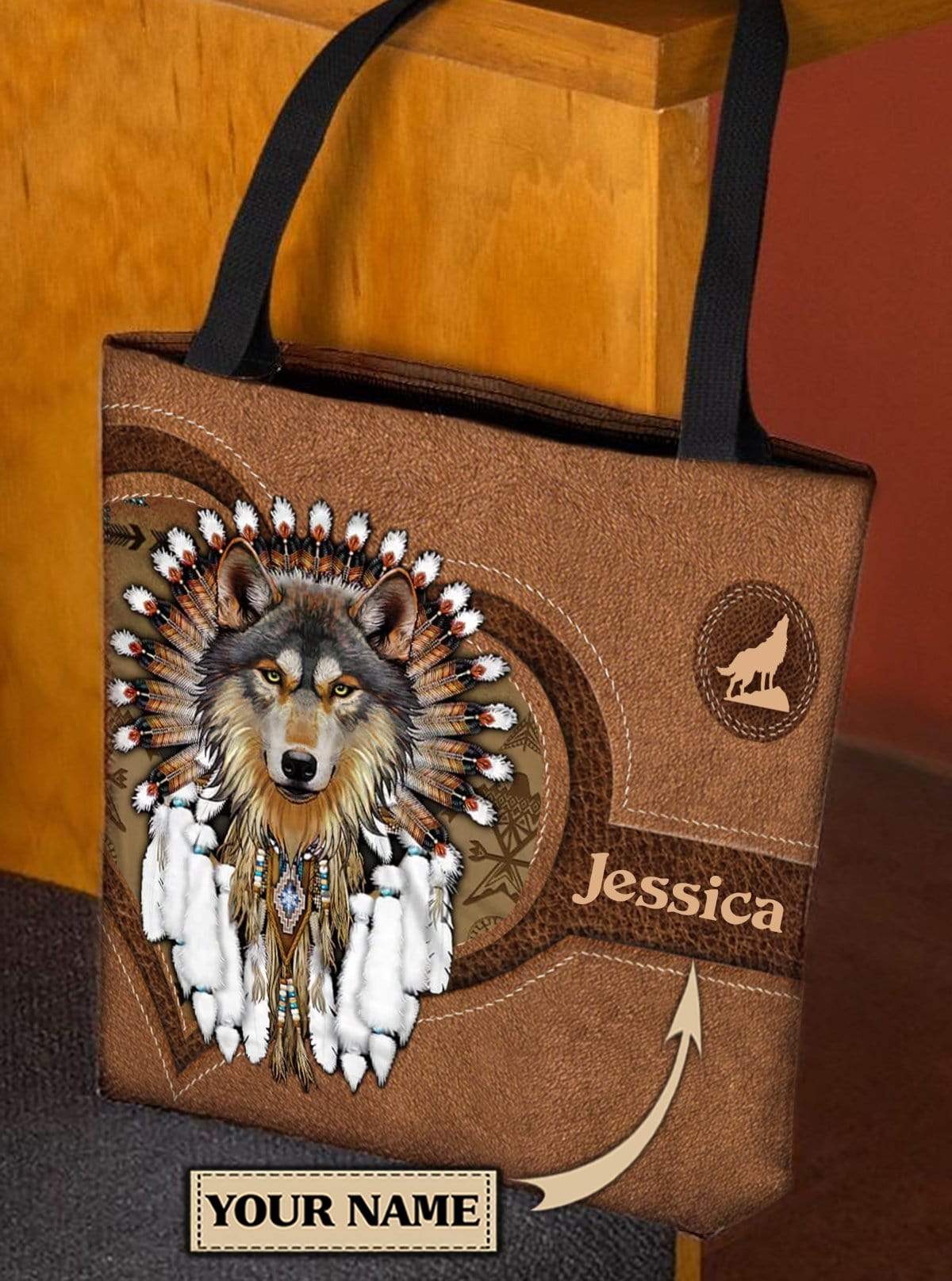 Personalized Wolf All Over Tote Bag - TO139PS